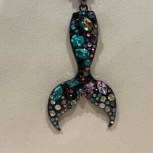 Mermaid Tale Bejeweled Purples and Blues Necklace, pendant with chain NEW 🧜‍♀️